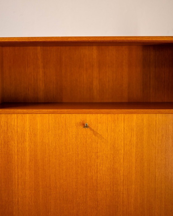 Image 1 of Mobiletto scrittoio in teak e acciaio cromato di Franz Meyer Möbel, Germania, anni '60