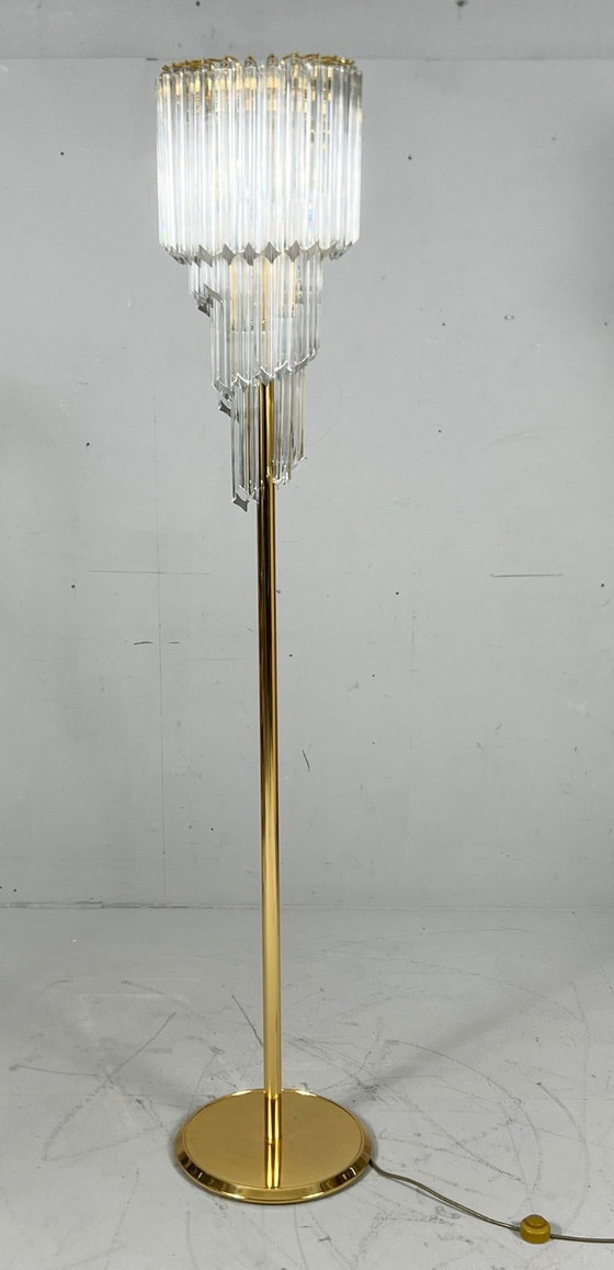 Image 1 of Large waterfall floor lamp/floor lamp by Novaresi, Murano glass, Italy, 1970s