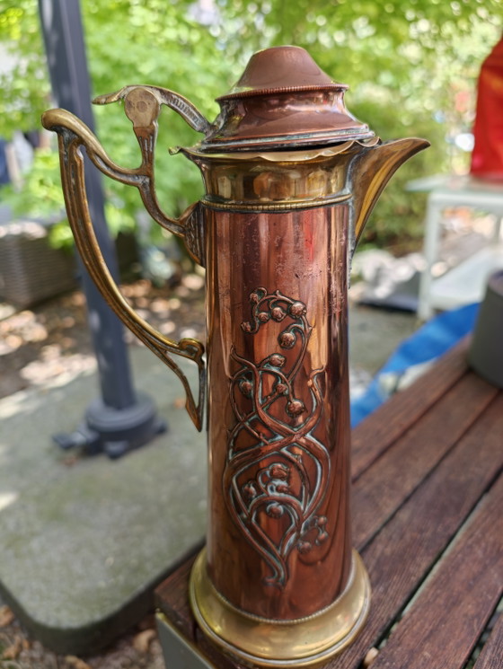 Jarra Art Nouveau de WMF: cobre y latón, ca. 1910 – Objetos decorativos, Copper, Brass (photo 4 of 5)