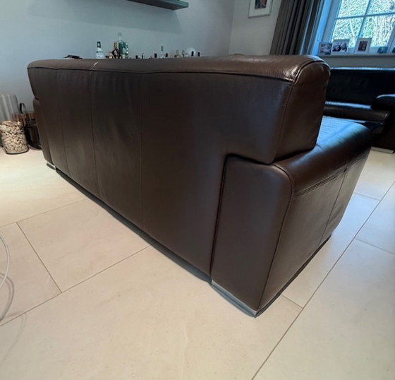 Image 1 of 2 sofás Machalke & Machalke, marrón chocolate, cuero genuino