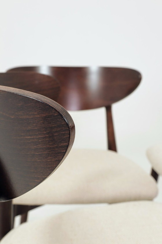 Image 1 of Set di 6 sedie da pranzo scandinave con motivo a spina di pesce tradizionale