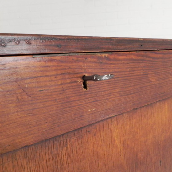 Kiefernholz-Schulplanschrank, Architektenschrank, Kartenschrank, 1930er Jahre – Aufbewahrungsschrank, Wood (photo 17 of 22)