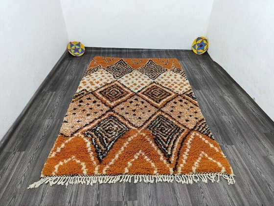 Alfombra ecru artesanal con patrones coloridos 200cmx300cm – Wool, Bohemian (photo 4 of 5)