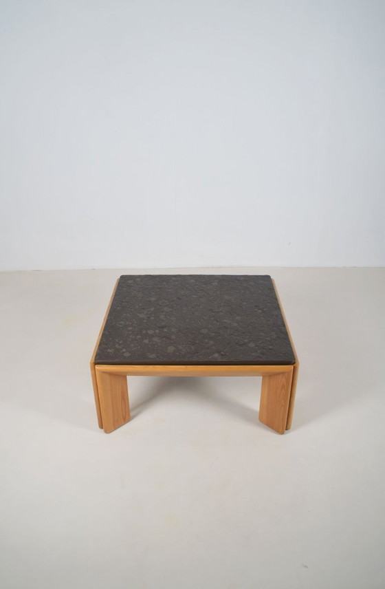 Image 1 of Brutalist coffee table with top in natural stone, 1970s