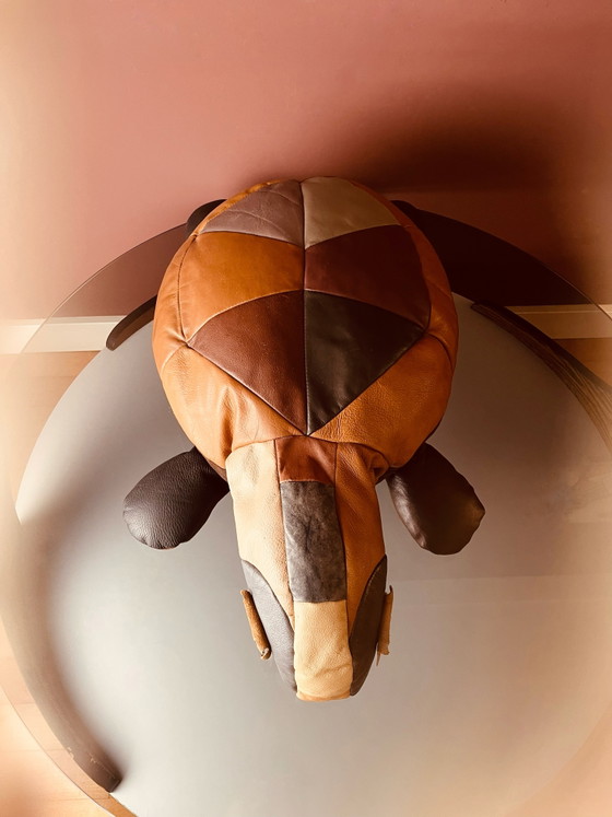Image 1 of Unique! 70s Design Zoomorphic leather turtle