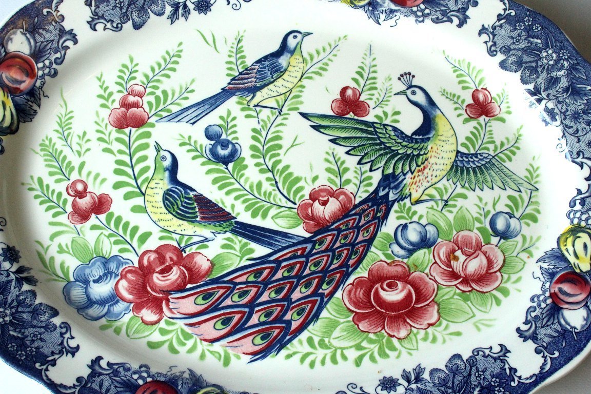 Rare large ceramic serving platter - made in Japan - Vintage 