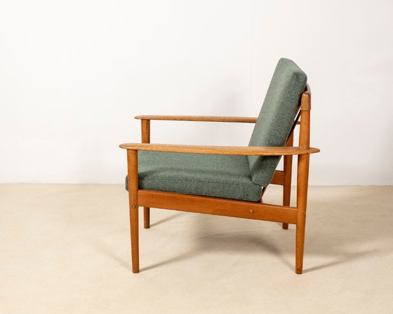 Fauteuil Grete Jalk Modèle PJ56 en Chêne, Danemark années 1950 – Poul Jeppesen, Textile, Wood (photo 4 of 13)