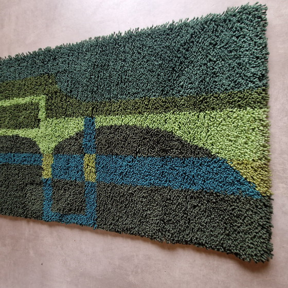 Image 1 of Arazzo da parete in lana anni '70, arazzo da parete vintage, arte da parete dell'era spaziale