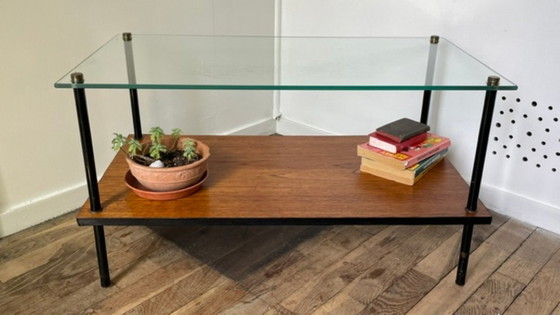 1960 Double-Tier Coffee Table – Saint Gobain, Brass, Metal (photo 23 of 31)