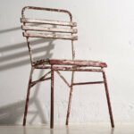 Antique red and white terrace chairs (c.1920). Set of 4 pieces – Garden chairs, Wood, Iron (photo 36 of 40)