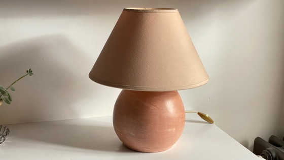 Vintage handgemaakte terracotta lamp – Tafellampen, Textile (photo 20 of 21)