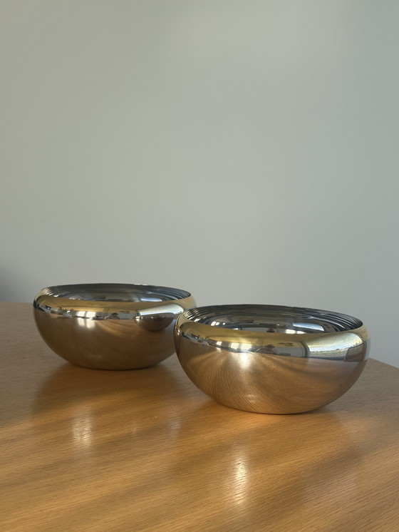 Image 1 of 2 insalatiere vintage Alessi - Acciaio inossidabile argento e oro