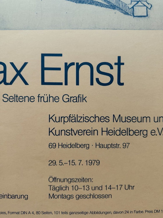 Max Ernst (1891–1976), Galerie Linssen Bonn, 1979, Affiche d'Exposition Vintage, Imprimée en Allemagne (photo 15 of 15)