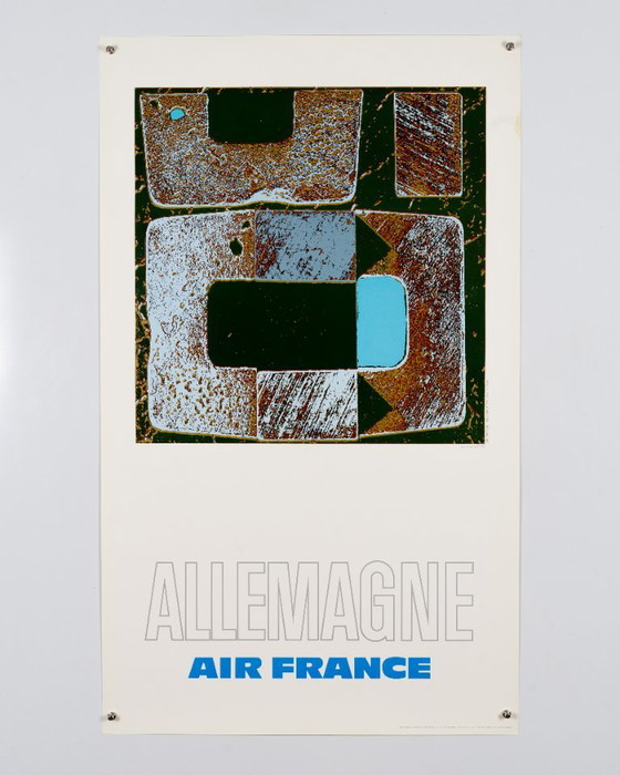 Air France Allemagne – 1971 Affiche de voyage vintage originale de Raymond Pagès – Style moderne du milieu du (photo 3 of 8)