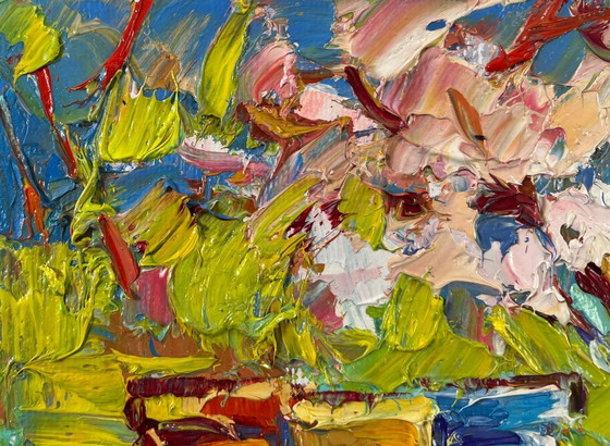 Image 1 of Original Oil Painting Summer Nature Landscape Time for Easter