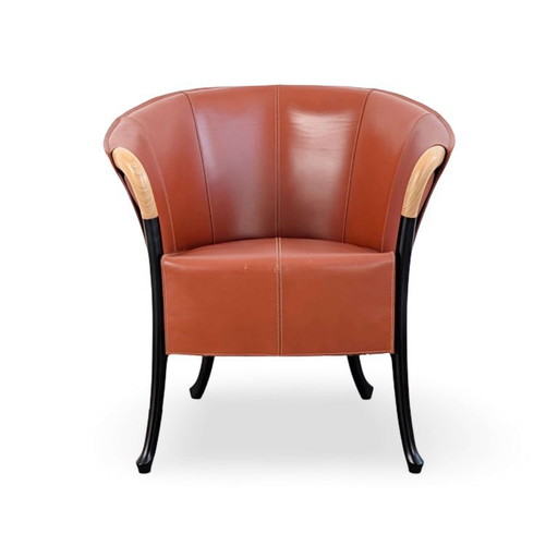 Giorgetti Progetti Stuhl Umberto Asnago Leder cognac braun