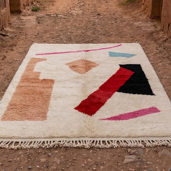 Image 1 of Tappeto berbero marocchino fatto a mano con motivi colorati, 150/250 cm