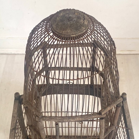 Image 1 of Jaula para pájaros antigua de principios del siglo XX.