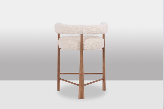 Image 1 of Pair of Bar Stools in Blond Beech. Contemporary work.