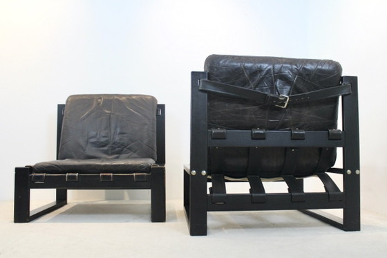 Ensemble de salon par Atelier Sonja Wasseur, Salons de jardin & lounge design d'occasion, Cuir, Bois (photo 7 sur 14)