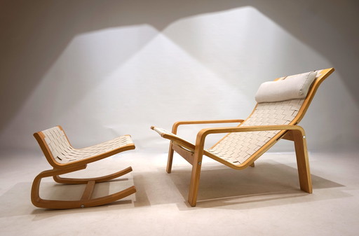 Ikea Lounge Chair with Ottoman by Ilmari Lappalainen, 1999