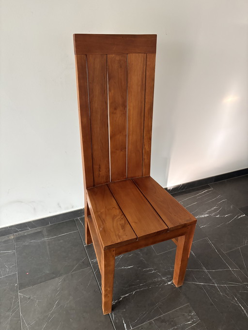 Tavolo da pranzo e sedia in legno massello di teak - ottima qualità