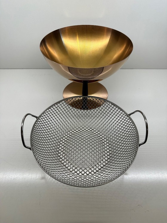 Image 1 of Fruit Basket Strainer AC04 CU Achille Castiglioni for Alessi Copper Limited Edition 466/999