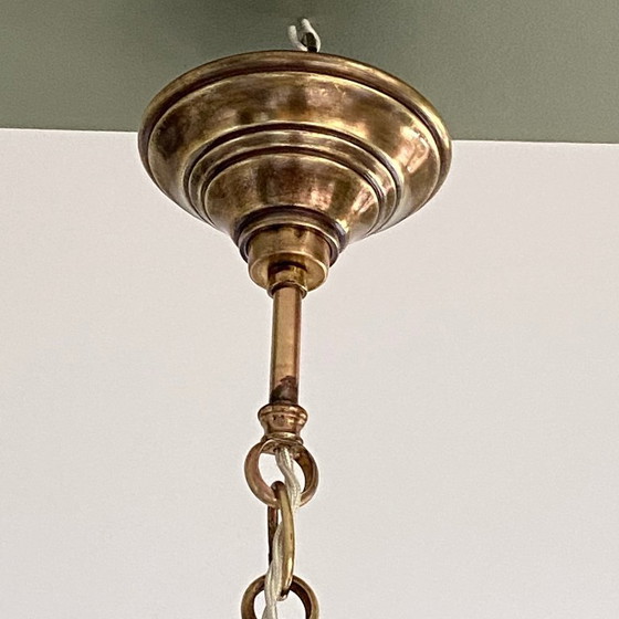 Image 1 of Lámpara colgante grande de cristal enjaulado, lámpara de araña antigua de Murano, farol veneciano transparente