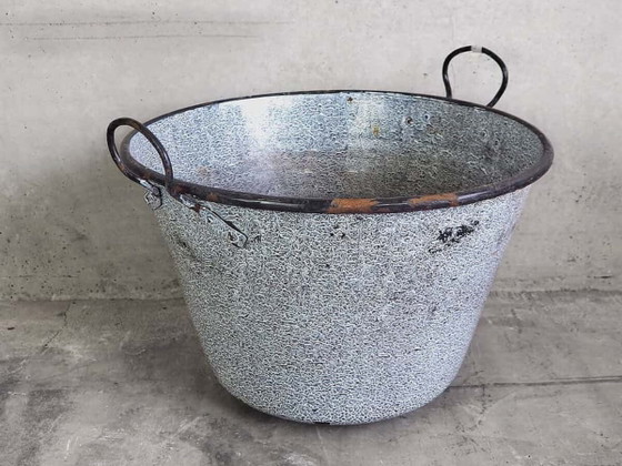 Antico calderone metallico blu (c.1920) – Oggetti decorativi, Rustic (photo 2 of 15)