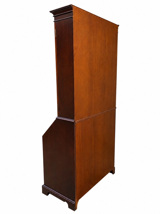 English mahogany secretary desk with glass-fronted display case – Wood (photo 7 of 7)