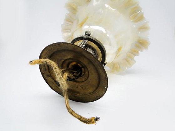 Early 20th Century Glass Pendant Lamp – Metal (photo 10 of 11)