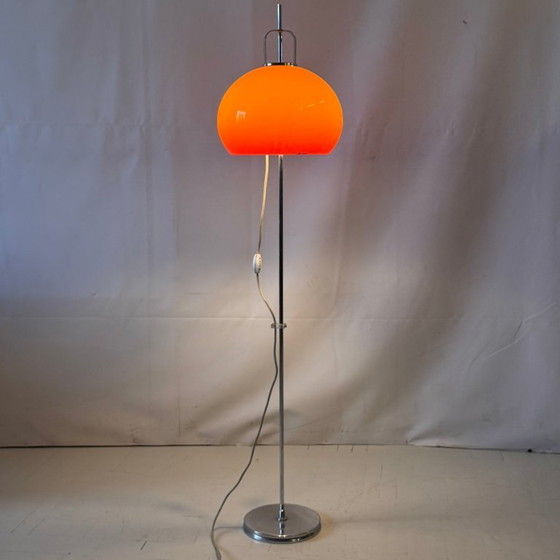 Image 1 of Harvey Guzzini "Lucerna" Floor Lamp, Orange, 1960s – Italian Design