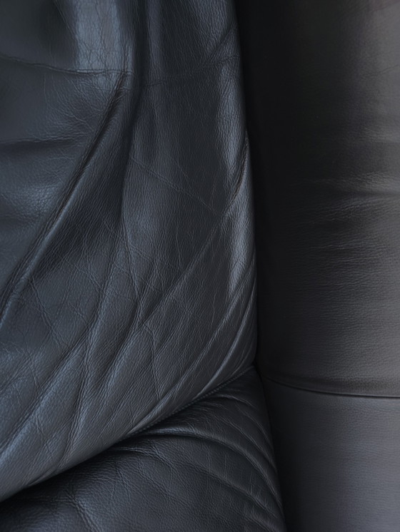 Image 1 of De Sede ds 2011 Black Two-Seater Designer Sofa Leather Sofa Couch desede