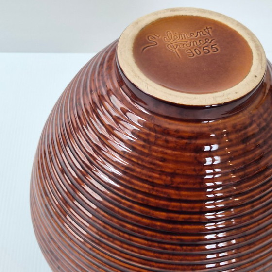 Image 1 of IMPORTANT VINTAGE FRENCH VASE 1960 SAINT-CLEMENT CERAMIC 9055 DIAMETER 30CM