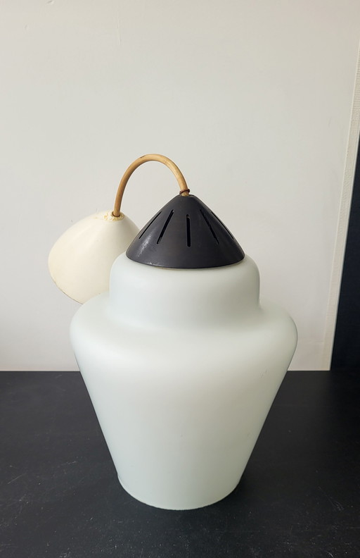 Louis Kalff voor Philips hanglamp opaline glas wit jaren '60.