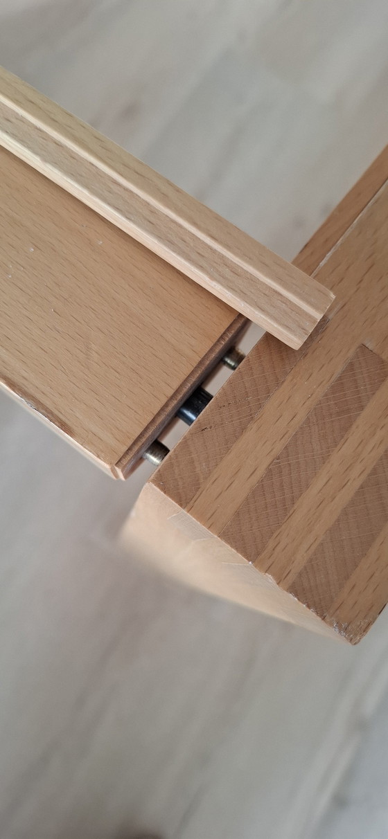 Image 1 of Table wood milk glass