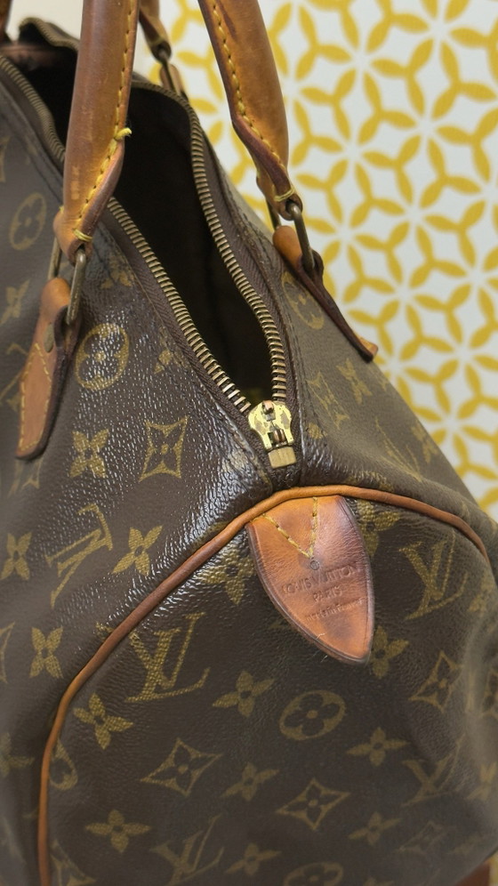 Handtas Speedy Louis Vuitton – Top handle tassen, Leer, Canvas (photo 5 of 15)