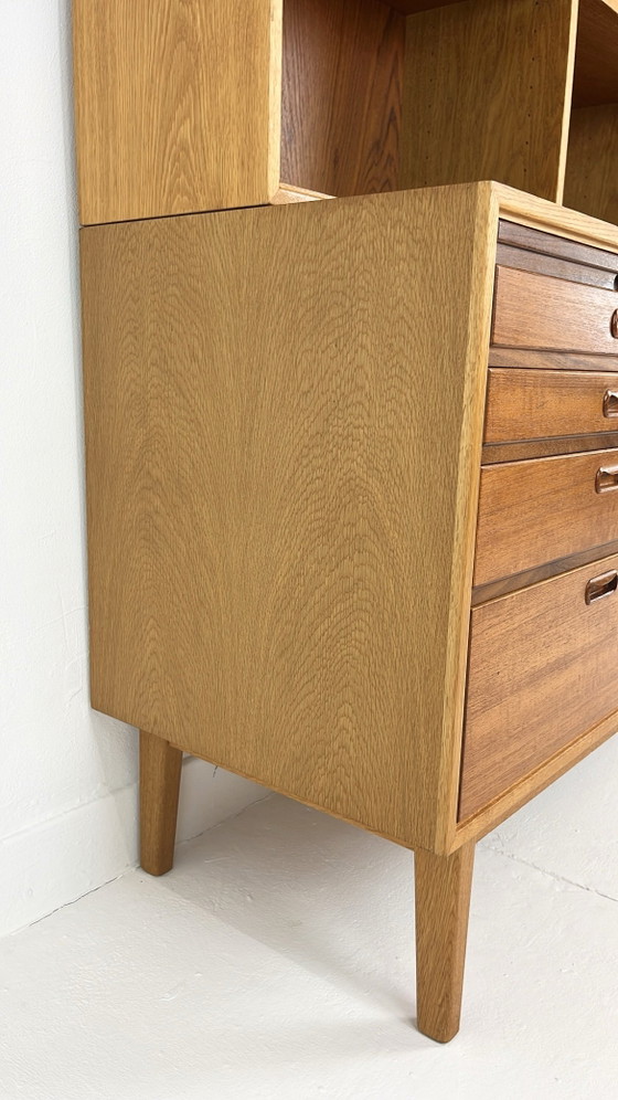 Swedish Vintage Teak Veneer Bookcase – Storage cabinet, Wood, Mid Century Modern (photo 10 of 15)