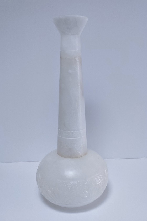 Image 1 of vase albâtre xl h. 40,5 cm vintage