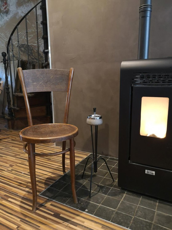 Image 1 of Authentieke BAUMANN bistrostel - Vintage gebogen hout met Art Nouveau-decoratie