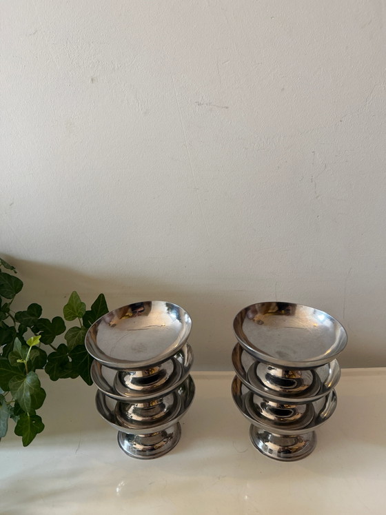 Set van 6 chromen coupes – Bankstel, Vintage (photo 4 of 5)