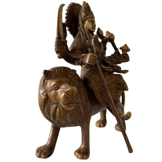 Durga de Bronce sobre León – Antigua Estatua Diosa Hindú – Esculturas, Bronze (photo 9 of 13)