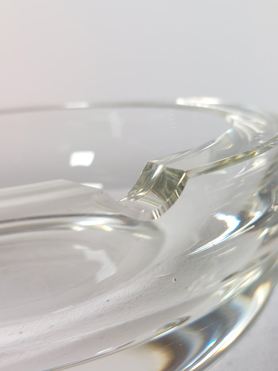 Image 1 of Large Vintage Mid Century Crystal Glass Cigar Ashtray