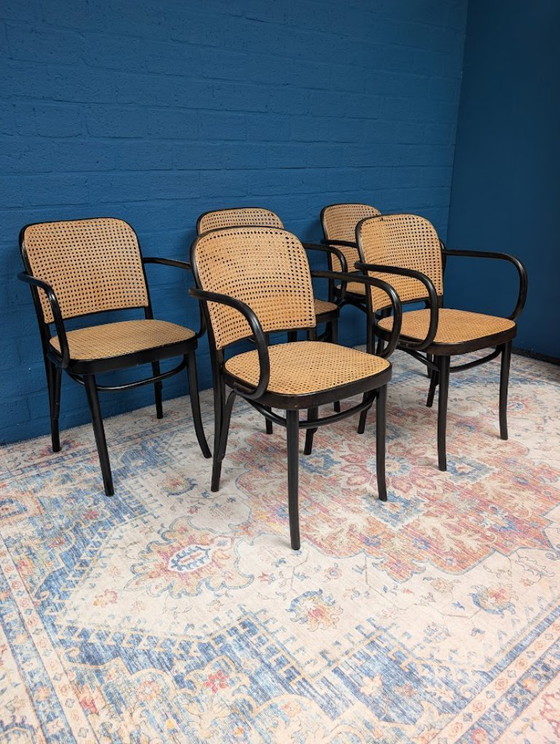 Image 1 of 5x Vintage Prague 811 chairs, Josef Hoffmann, 1960s