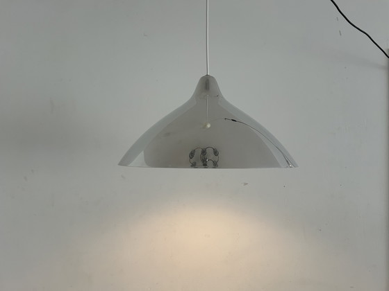 Image 1 of Vintage chrome pendant lamp Lisa Johansson-Pape for Orno