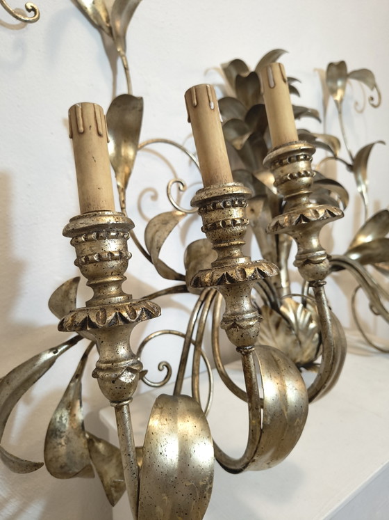 Wall lamp, floral metal 6 lights with multiple arms, silver – Wall lights (photo 5 of 5)