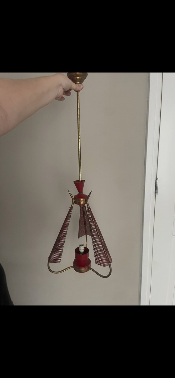 Image 1 of Hanglamp toegeschreven aan Angelo Lelli voor Arredoluce, jaren 1950.