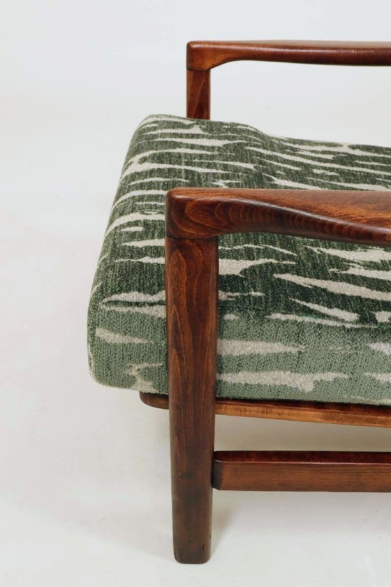 Image 1 of Poltrona vintage con cuscini verdi, design classico MCM Lounge Chair, 1960, Polonia