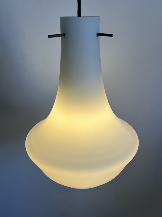 Image 1 of Opal glass pendant light in the Stilnovo style, 1960s Italy