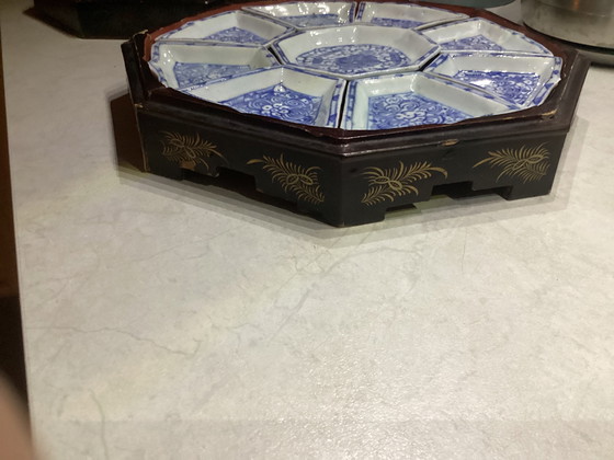 Image 1 of Set di porcellana Horse deuvré in scatola laccata